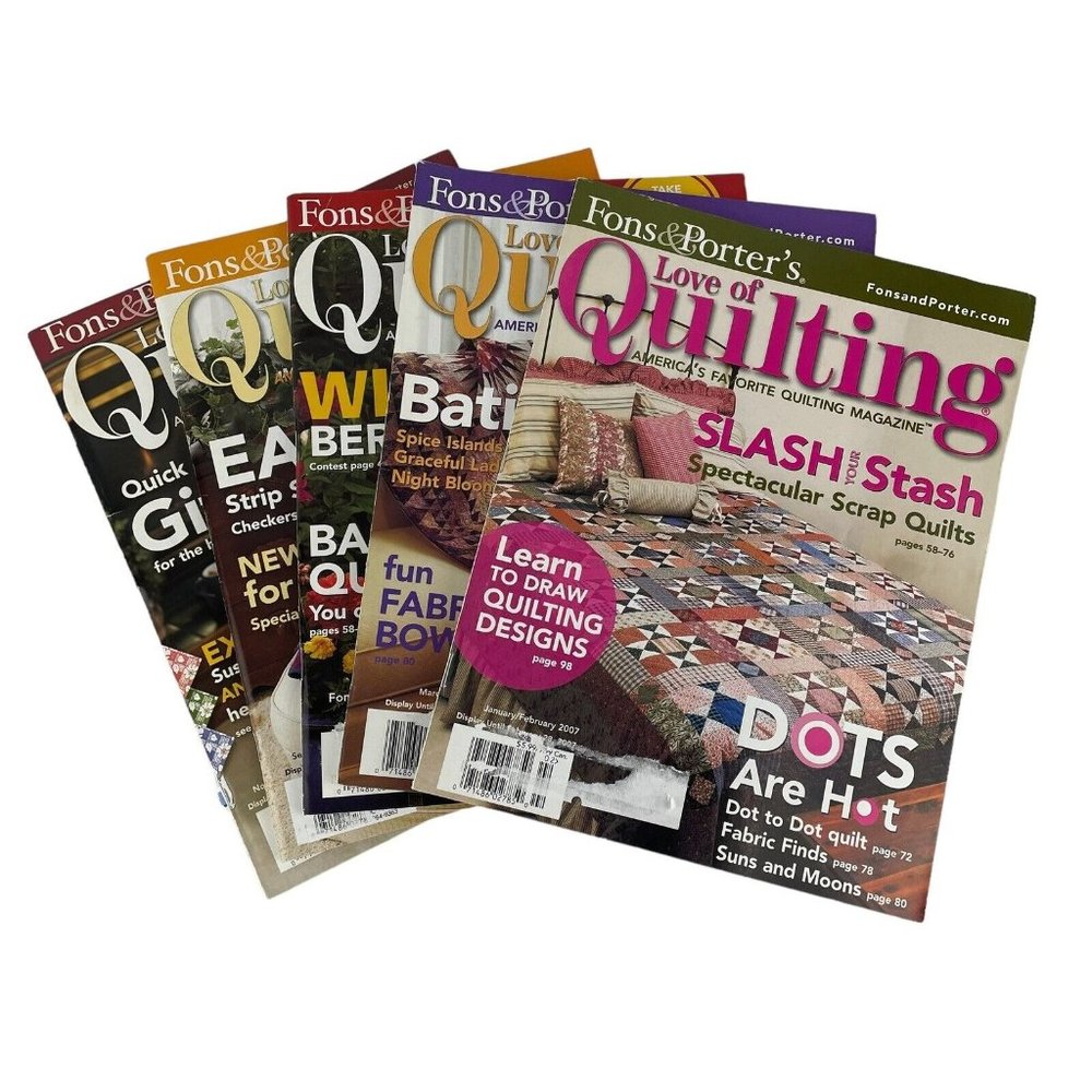 Fons & Porter Love of Quilting‎ Magazine 2007 Lot of 6